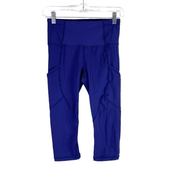 Lululemon Outrun 17” Crop Emperor Blue Luxtreme  SZ 4 - Picture 1 of 7
